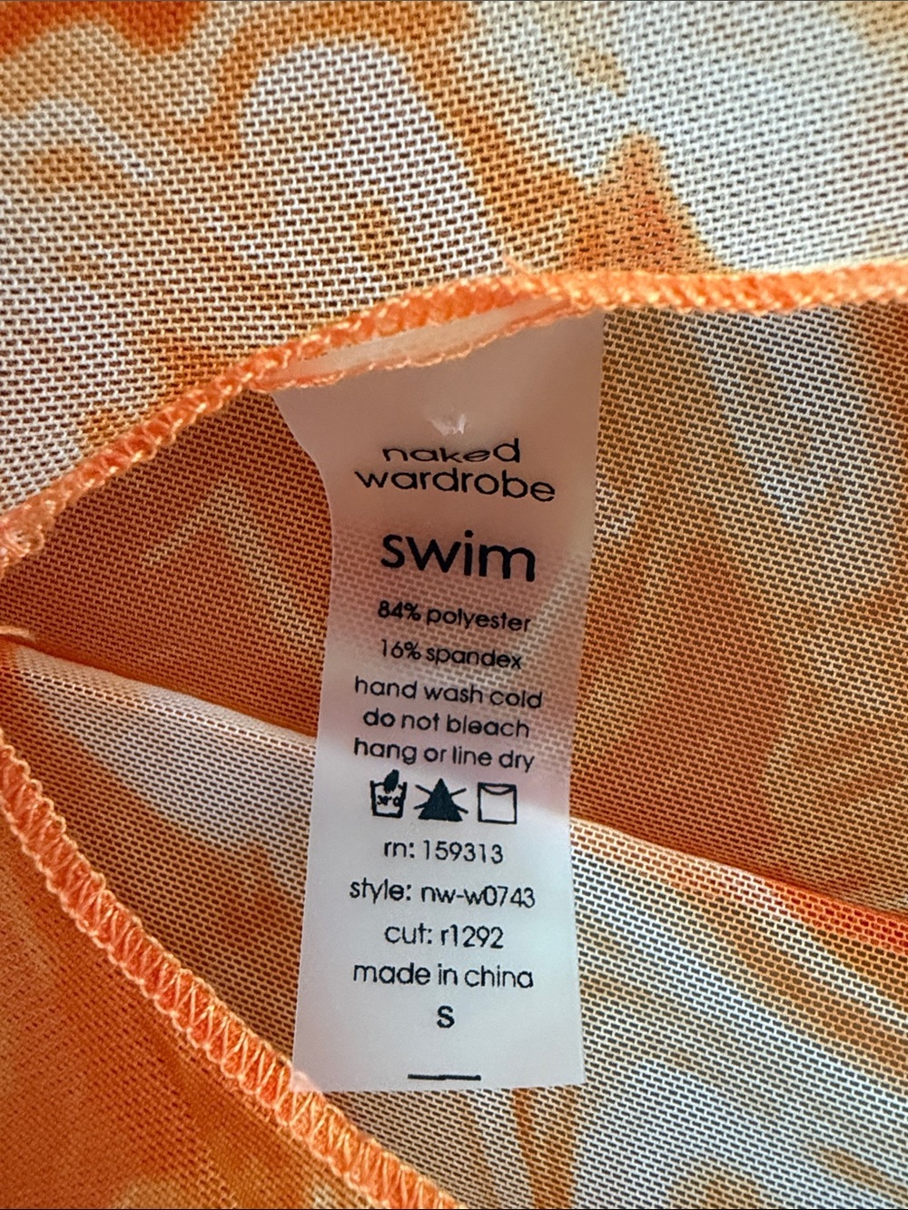Naked Wardrobe Pool Cover Up Orange Long-Sleeve Midi Size Small - Picture 4 of 5